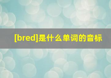 [bred]是什么单词的音标